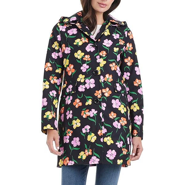 Amazon.com: kate spade new york Hooded A-Line Raincoat with